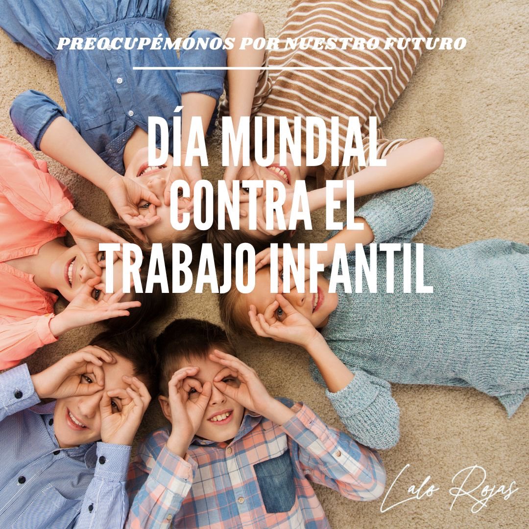 LA INFANCIA NO SE TRABAJA, SE VIVE 

Ningún niño debería cambiar sus juegos por herramientas ni sus sueños por agotamiento. 

Erradiquemos el trabajo infantil y construyamos un mundo donde todos los niños puedan aprender, jugar y crecer libres.

#LaloRojas