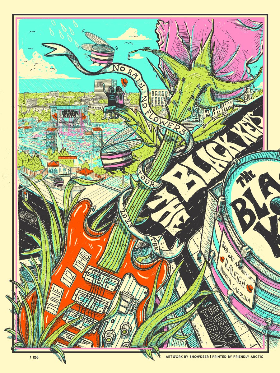 Showdeer (@showdeerart) on Twitter photo New poster artwork for the incredible <a href="/theblackkeys/">The Black Keys</a> tonight in Raleigh, NC <a href="/RedHatAmp/">Red Hat Amphitheater</a>! ๐๐น๐ New poster artwork for the incredible <a href="/theblackkeys/">The Black Keys</a> tonight in Raleigh, NC <a href="/RedHatAmp/">Red Hat Amphitheater</a>! ๐๐น๐