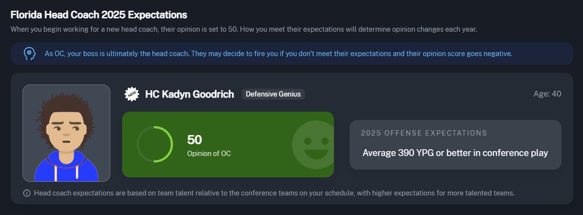 dev_sidelinesim's tweet photo. As coordinator, your HC will give expectations for the offense or defense; if you disappoint them too much, you'll be looking for a new job. https://t.co/Mn6U3kC75c