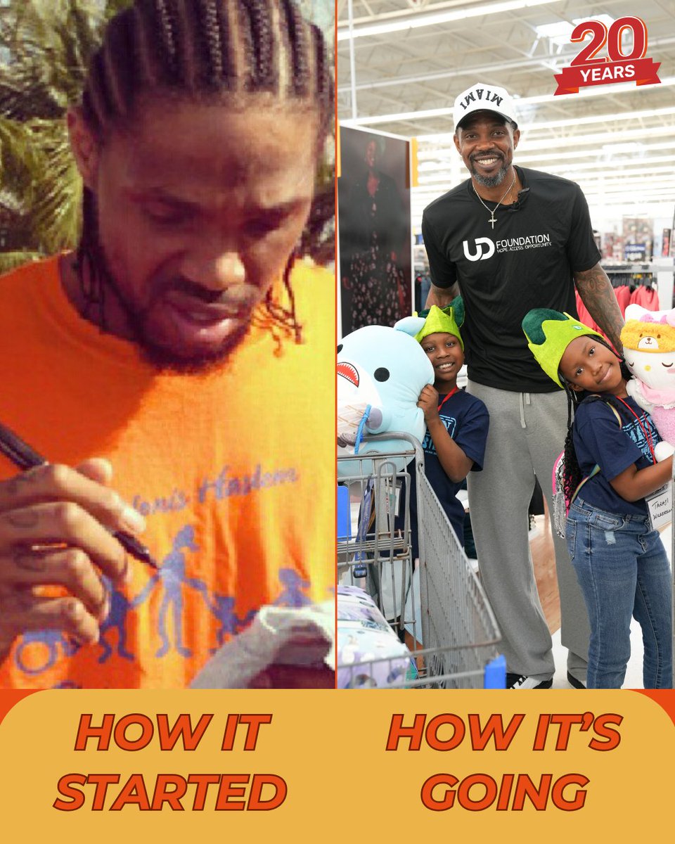 20 years of heart, hustle, and hometown impact. 💪🏾 From humble beginnings to empowering generations, the Udonis Haslem Foundation continues to build a legacy of hope, access, and opportunity. #HopeAccessOpportunity #UD20Years #UdonisHaslem