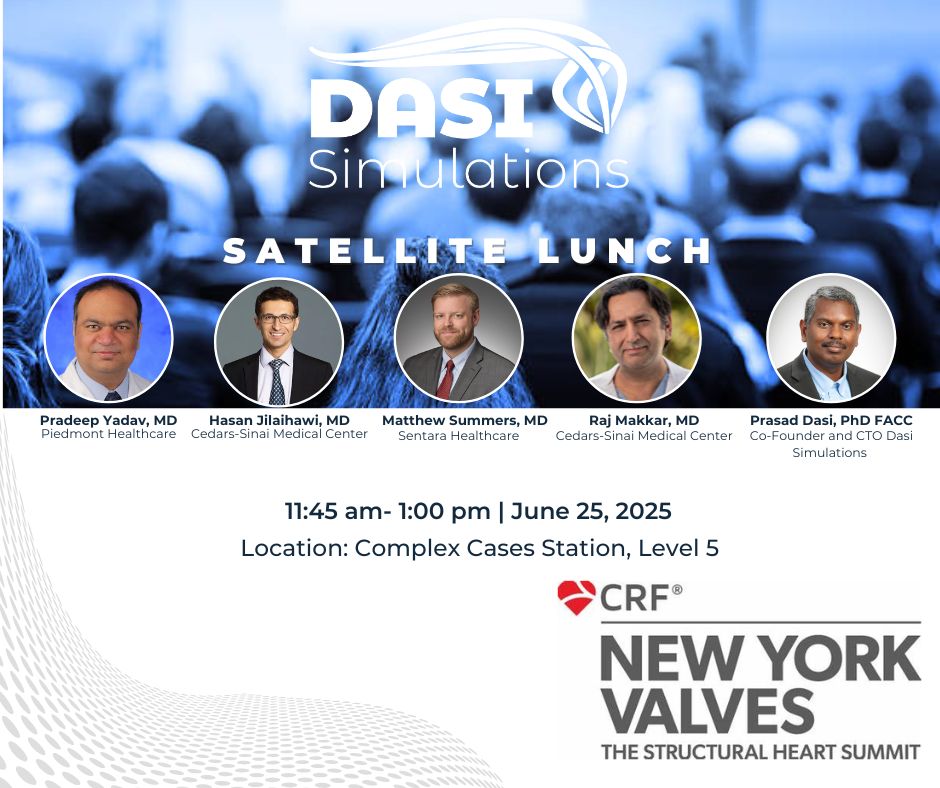 DASI Simulations LLC (@dasisimulations) on Twitter photo Are you attending our Satellite Lunch at #NYValves2025?
Add it to your calendar ---> 
addevent.com/event/mpf3vxx1…
Join us for an exciting session where leading interventional cardiologists will explore the future of personalized optimization in all structural heart interventions. Are you attending our Satellite Lunch at #NYValves2025?
Add it to your calendar ---> 
addevent.com/event/mpf3vxx1…
Join us for an exciting session where leading interventional cardiologists will explore the future of personalized optimization in all structural heart interventions.