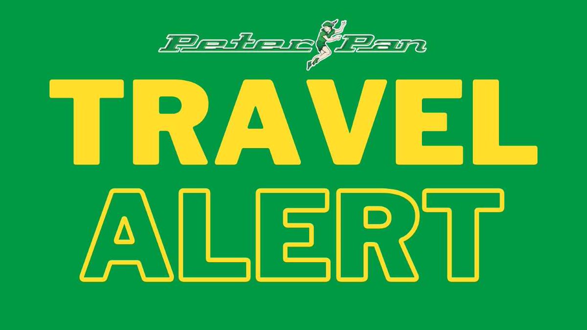 Travel Alert for June 13th - June 16th, 2025. Please find more details here: peterpanbus.com/travel-info/tr…