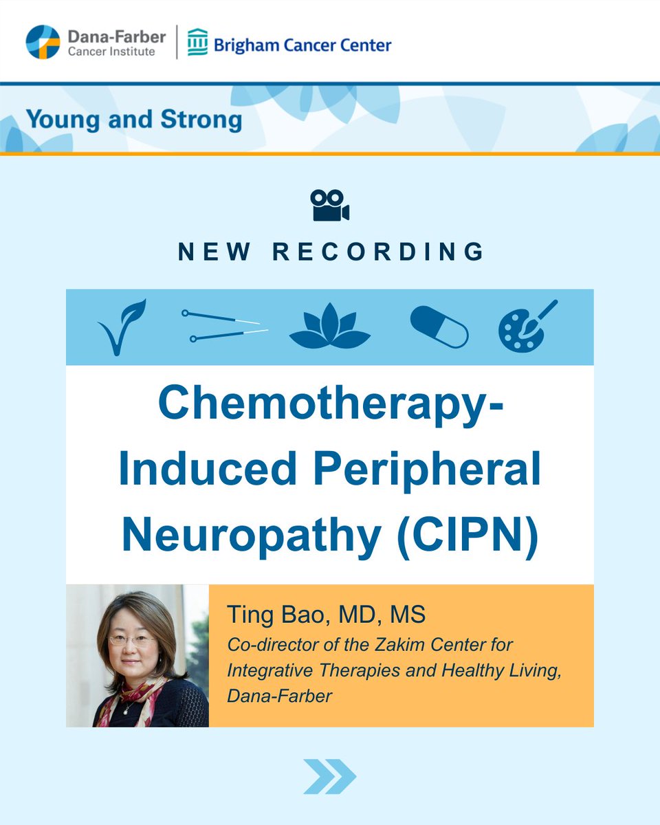 Dana-Farber’s Breast Oncology Center (@dfci_breastonc) on Twitter photo Chemotherapy can save lives, but it can also come with challenges like #PeripheralNeuropathy. Ting Bao, MD, MS, (<a href="/tingbao2011/">Ting Bao, MD</a>) co-director of the <a href="/DanaFarberZakim/">Dana-Farber Zakim Center</a> breaks down #ChemotherapyInducedPeripheralNeuropathy. Watch the webinar to learn about the causes, symptoms, risk Chemotherapy can save lives, but it can also come with challenges like #PeripheralNeuropathy. Ting Bao, MD, MS, (<a href="/tingbao2011/">Ting Bao, MD</a>) co-director of the <a href="/DanaFarberZakim/">Dana-Farber Zakim Center</a> breaks down #ChemotherapyInducedPeripheralNeuropathy. Watch the webinar to learn about the causes, symptoms, risk