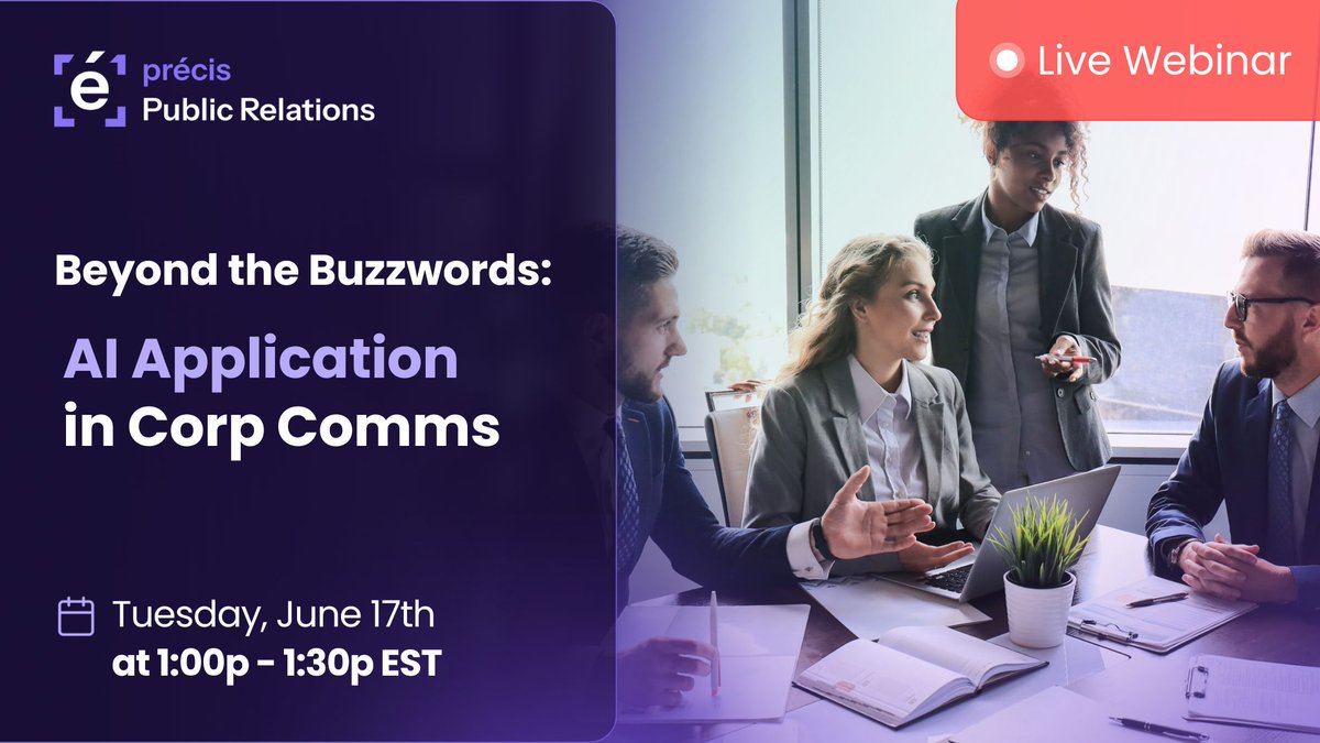 AI Application in Corporate Communication continues to be one of the hottest topics in our industry—but what’s hype, and what’s truly delivering value? 

Join us Tuesday, June 17th, from 1:00–1:30pm EST for our upcoming webinar: “𝐁𝐞𝐲𝐨𝐧𝐝 𝐭𝐡𝐞 𝐁𝐮𝐳𝐳𝐰𝐨𝐫𝐝𝐬: 𝐀𝐈