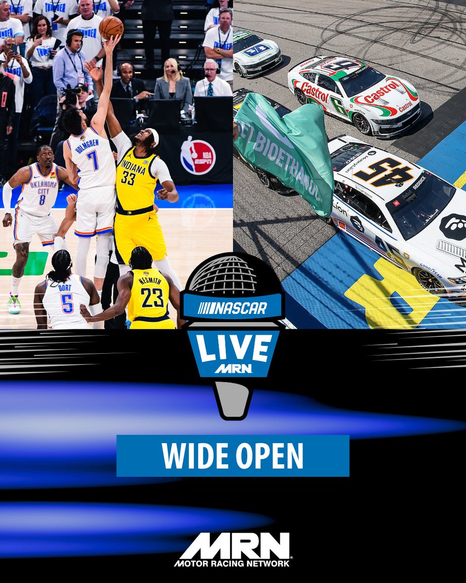 Motor Racing Network (@mrnradio) on Twitter photo NASCAR Live Wide Open | 6.12.2025
<a href="/TheMikeBagley/">Mike Bagley "Bagman"</a> sits down with <a href="/SiriusXMNBA/">SiriusXM NBA Radio</a> host and NASCAR superfan, <a href="/WorldWideWob/">Rob Perez</a>, to discuss his love of racing and the ongoing #NBAFinals.
💻 Listen: mrn.com/nascarlive
🟢 Spotify: nas.cr/3seSXXx
🍎 Apple: NASCAR Live Wide Open | 6.12.2025
<a href="/TheMikeBagley/">Mike Bagley "Bagman"</a> sits down with <a href="/SiriusXMNBA/">SiriusXM NBA Radio</a> host and NASCAR superfan, <a href="/WorldWideWob/">Rob Perez</a>, to discuss his love of racing and the ongoing #NBAFinals.
💻 Listen: mrn.com/nascarlive
🟢 Spotify: nas.cr/3seSXXx
🍎 Apple: