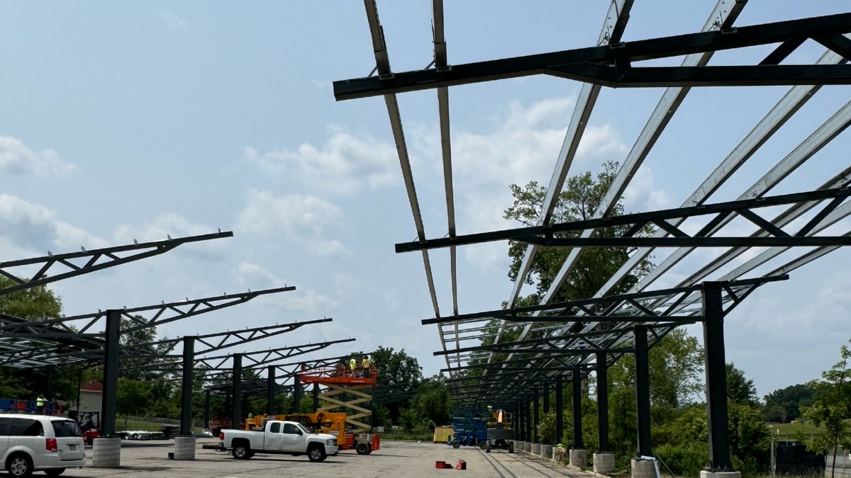 ☀️🚗 Progress continues on the MRC Solar Carport! We’re aiming to have construction wrapped up, solar energy flowing, and the lot reopened to vehicles by the end of June—weather permitting.