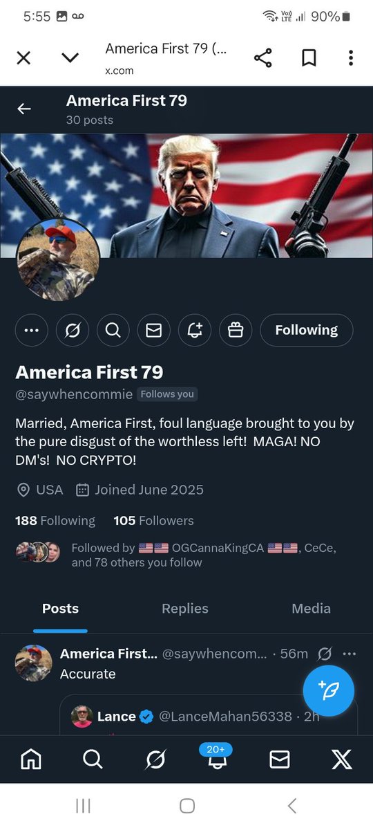KJW (@hawkesbay69) on Twitter photo Here's another account having to start over because of our x overlords please give <a href="/saywhencommie/">America First 79</a> a follow and a repost to help them rebuild 💪🫶👊💥💯🇺🇸 Here's another account having to start over because of our x overlords please give <a href="/saywhencommie/">America First 79</a> a follow and a repost to help them rebuild 💪🫶👊💥💯🇺🇸