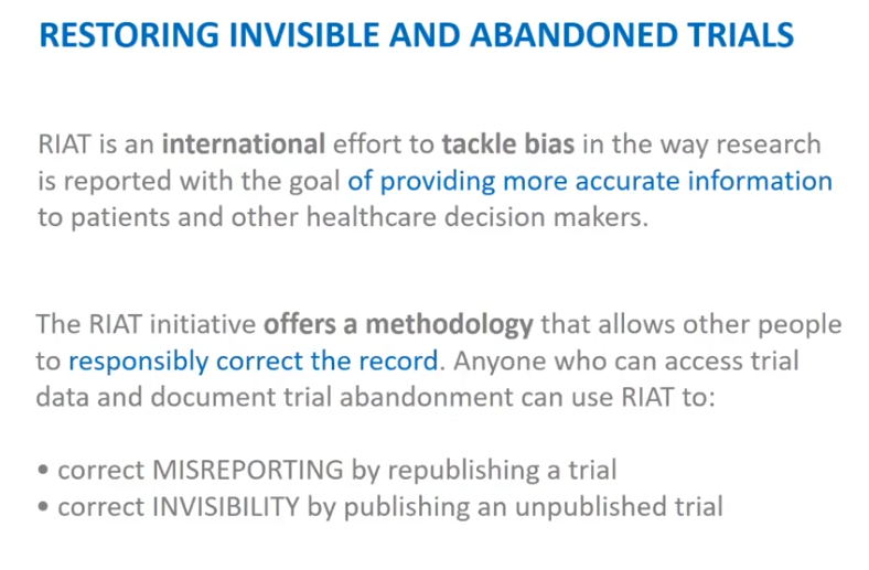 Therapeutics Initiative (@drug_evidence) on Twitter photo ICYMI: What happens when invisible/abandoned clinical trials are re-examined? 🔍🤔
Watch Dr. Juan Erviti <a href="/DTB_Navarre/">DTB Navarre</a> <a href="/RIATinitiative/">Restoring Invisible & Abandoned Trials</a>
in our TI #BestEvidence webinar: ti.ubc.ca/RIAT
#MedEd #medsafety #SegPac #ResearchMethods ICYMI: What happens when invisible/abandoned clinical trials are re-examined? 🔍🤔
Watch Dr. Juan Erviti <a href="/DTB_Navarre/">DTB Navarre</a> <a href="/RIATinitiative/">Restoring Invisible & Abandoned Trials</a>
in our TI #BestEvidence webinar: ti.ubc.ca/RIAT
#MedEd #medsafety #SegPac #ResearchMethods