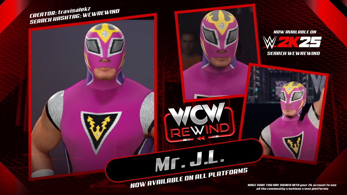 WCW Rewind (@wcwrewind25) on Twitter photo Mr. J.L. is available NOW in #WWE2K25 for PS5 and Xbox X|S ‼️
Brought to you by <a href="/WCWRewind25/">WCW Rewind</a>
CAW: <a href="/travisalekz/">Travis Alekz</a>
Moveset/AI: <a href="/BigRighteous/">Big Righteous</a>
Graphic: <a href="/Undisputed63/">Undisputed Designs</a> <a href="/eXecutionerX91/">eXecutioner X</a>
Enjoy! Mr. J.L. is available NOW in #WWE2K25 for PS5 and Xbox X|S ‼️
Brought to you by <a href="/WCWRewind25/">WCW Rewind</a>
CAW: <a href="/travisalekz/">Travis Alekz</a>
Moveset/AI: <a href="/BigRighteous/">Big Righteous</a>
Graphic: <a href="/Undisputed63/">Undisputed Designs</a> <a href="/eXecutionerX91/">eXecutioner X</a>
Enjoy!