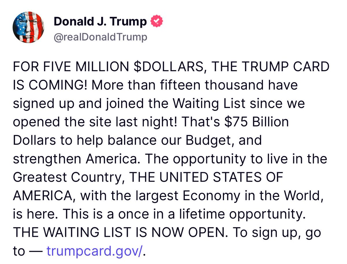 Trump Card Announcement