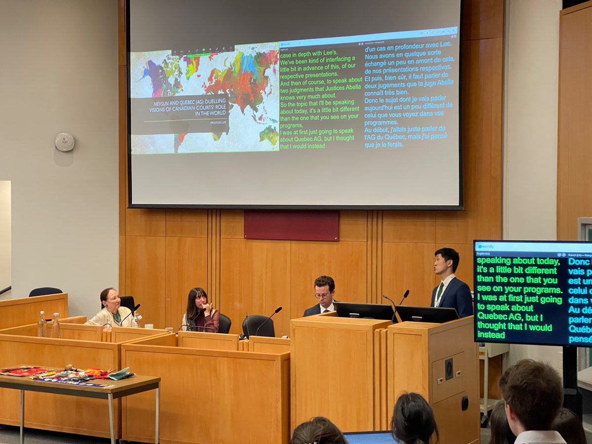 A real treat to speak about Nevsun, Quebec inc, and Canadian courts’ engagement with comparative and international legal sources. A fun conversation and an honour to have Justice Abella moderate.