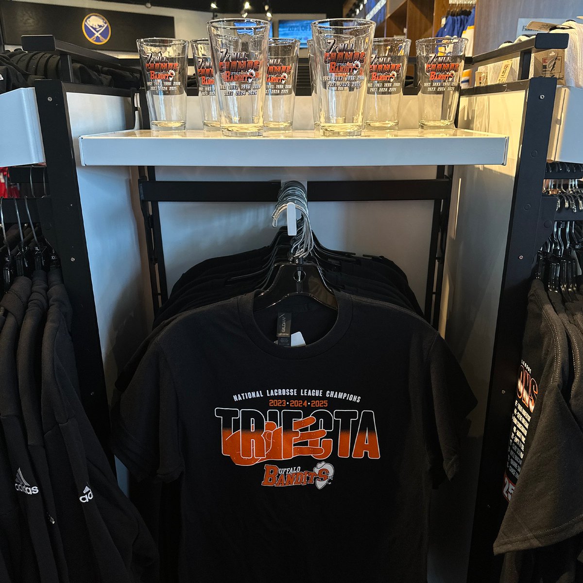 We are fully stocked on all official <a href="/NLLBandits/">Buffalo Bandits</a> Championship gear! 🔥

Stop in today to get yours.