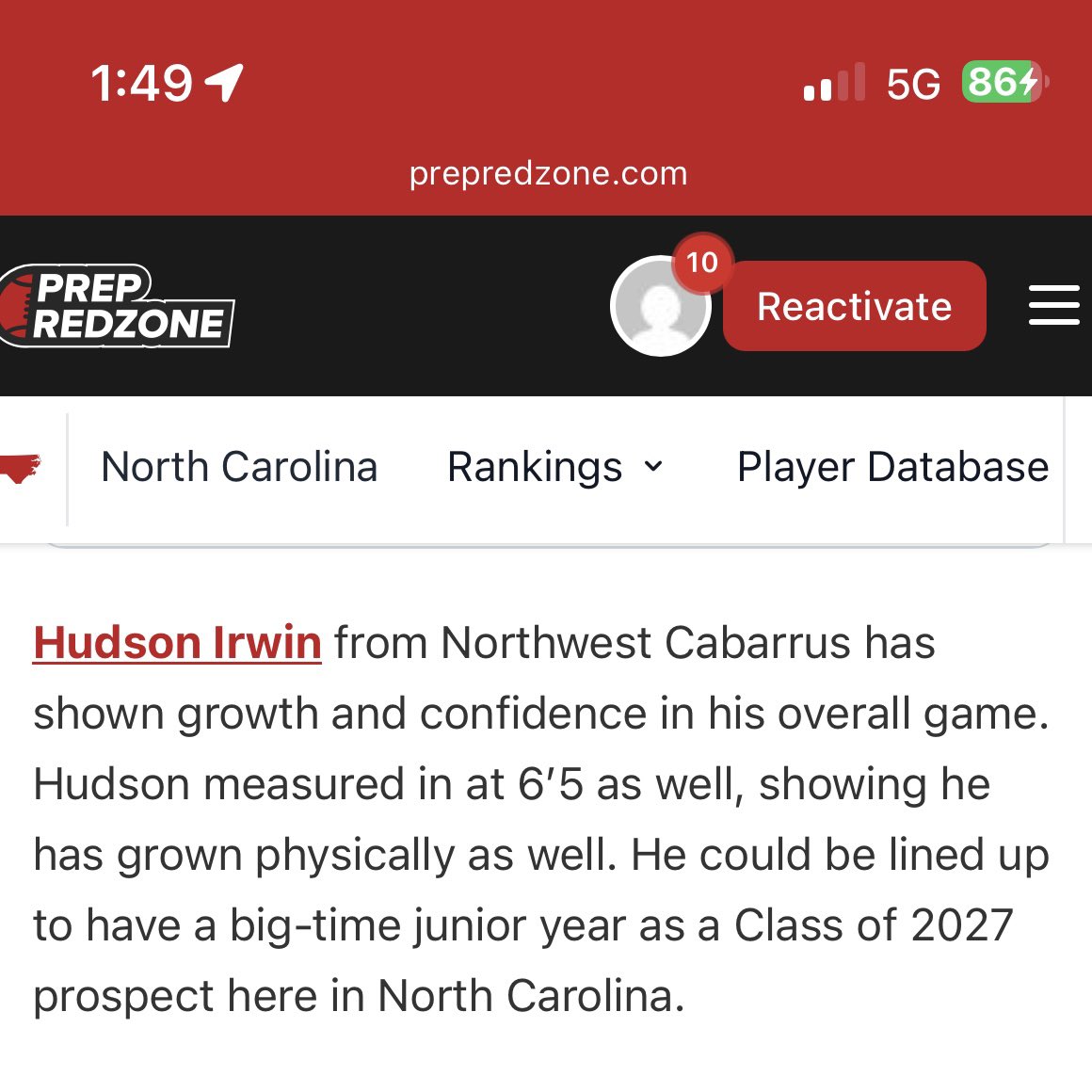 HudsonIrwin2027's tweet image. Thanks @PrepRedzoneNC and @CFIShowcases @pepman704 for the write up and review! @NCHSTrojanFB @CoachE_Morman @cheek2017