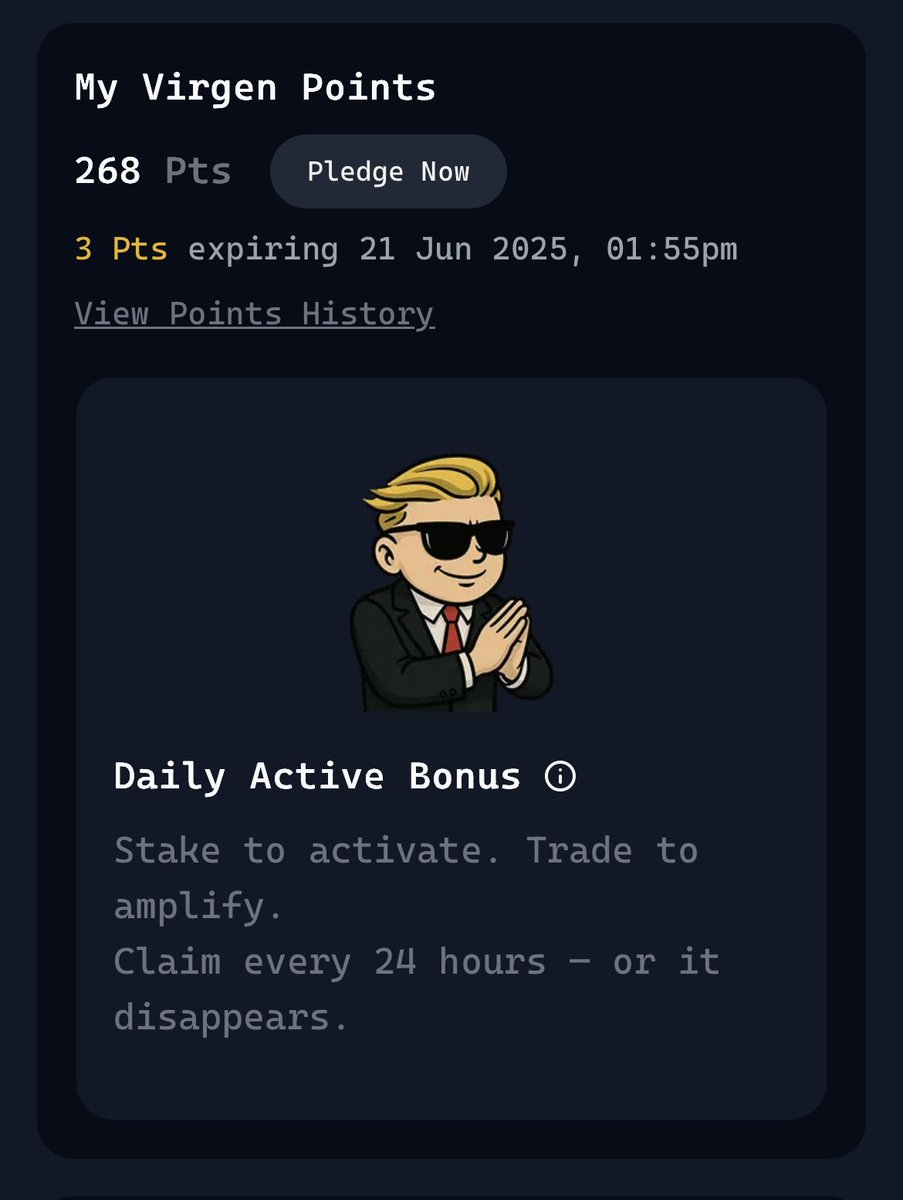 اینقدر خوشحالم که بعد از ۷ روز اولین امتیازم رو گرفتم که میتونم همه رو شام مهمون کنم😁💃🏽❤️
اگر هنوز امتیاز نگرفتید نا امید نشین، ادامه بدین نتیجش رو میبینین🧢
<a href="/virtuals_io/">Virtuals Protocol</a>
