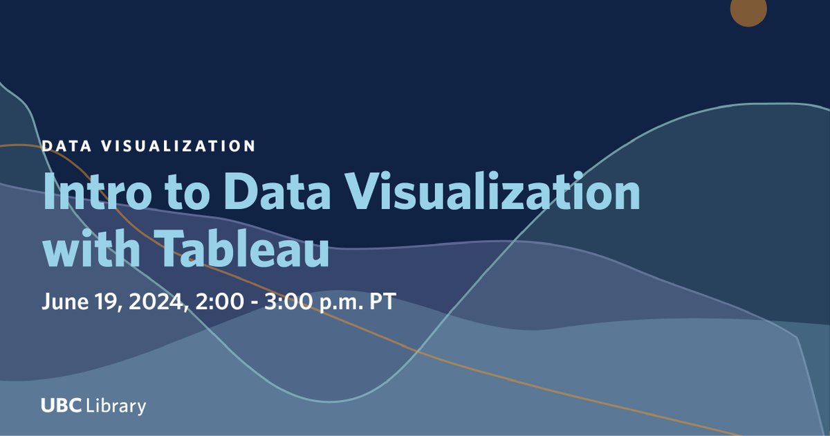 ubclibrary's tweet image. Interested in how to use Tableau? Join us for this workshop to learn about data visualization concepts. bit.ly/43BNhcO