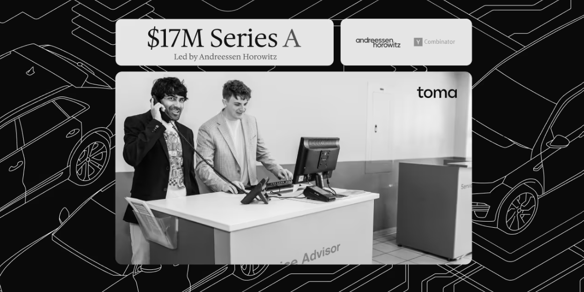 Congratulations to <a href="/TomaAuto/">Toma</a> on their $17M Series A financing! Toma's AI voice platform is transforming the automotive industry by automating customer calls, scheduling, and sales inquiries.
bit.ly/4k6w8OJ
#VoiceAgent #AutoTech #AIInnovation