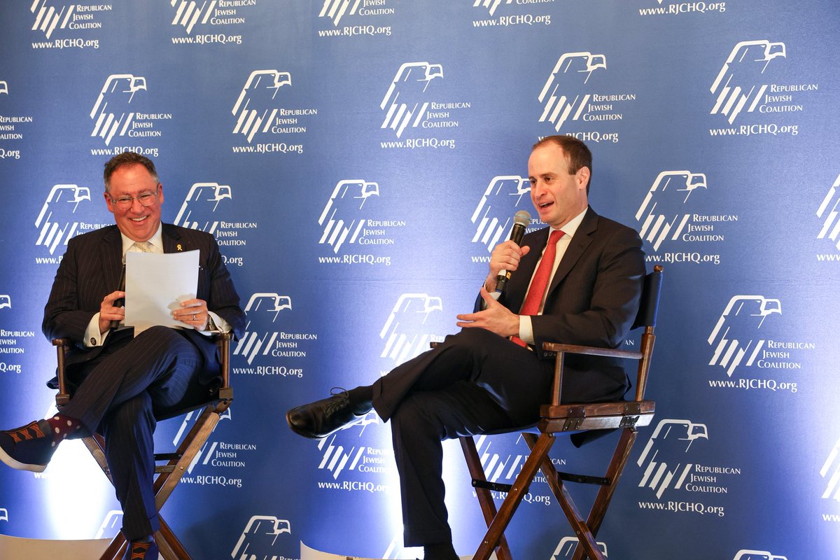 RJC (@rjc) on Twitter photo “I think the Jewish community in America owes President Trump a tremendous debt of gratitude for everything that he has done, is doing, and will do.”
Coming straight from the <a href="/WhiteHouse/">The White House</a>, @WillScharf, Assistant to the President and Staff Secretary, in conversation with RJC CEO “I think the Jewish community in America owes President Trump a tremendous debt of gratitude for everything that he has done, is doing, and will do.”
Coming straight from the <a href="/WhiteHouse/">The White House</a>, @WillScharf, Assistant to the President and Staff Secretary, in conversation with RJC CEO