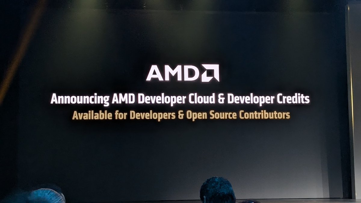 Great to see <a href="/AMD/">AMD</a> finally launch a developer cloud for ROCm. (Much clapping and elation in the room.)
The demo makes it look very accessible.
#AdvancingAI