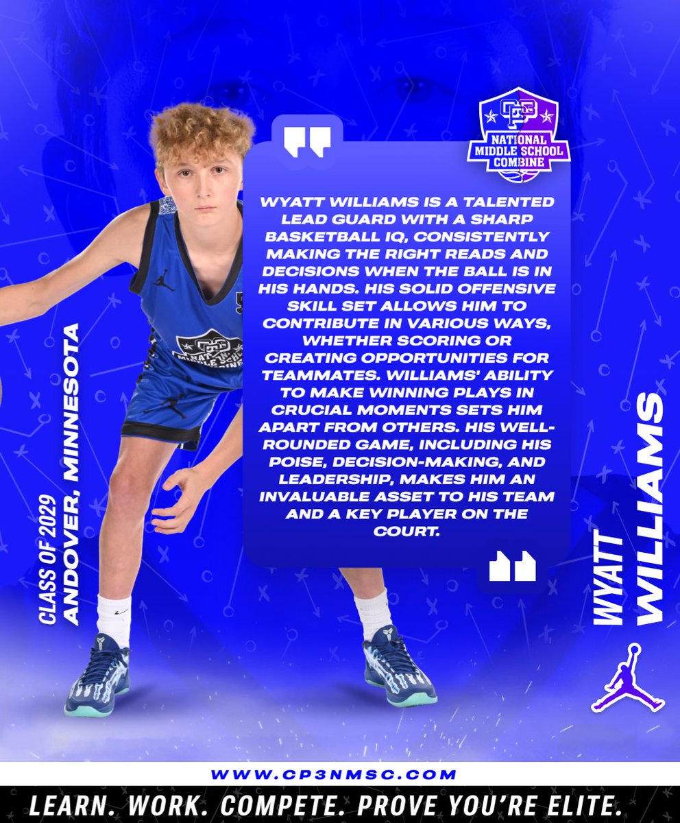 WyattWilliams (@shiftywilliams) on Twitter photo Thank you CP3 Middle school national camps for the evaluation.
<a href="/CP3NMSC/">CP3 National Middle School Combine</a>
<a href="/SpencerLPulliam/">Spencer Pulliam</a> Thank you CP3 Middle school national camps for the evaluation.
<a href="/CP3NMSC/">CP3 National Middle School Combine</a>
<a href="/SpencerLPulliam/">Spencer Pulliam</a>