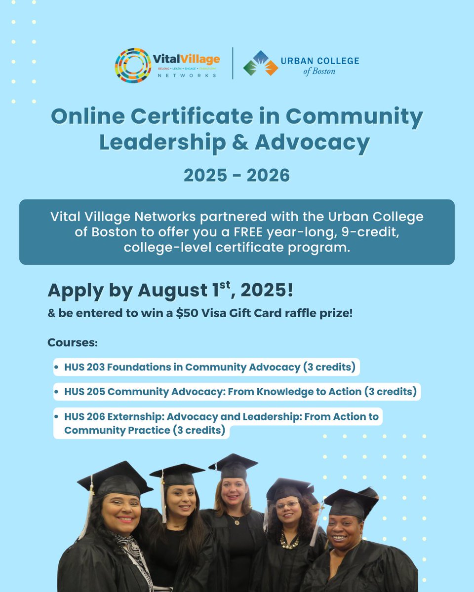 Applications are open for the 2025-26 Online Certificate in Community Leadership &amp; Advocacy! Submit your application by August 15th and be entered in the raffle for a $50 Visa Card! Learn more and apply: cutt.ly/UCapp