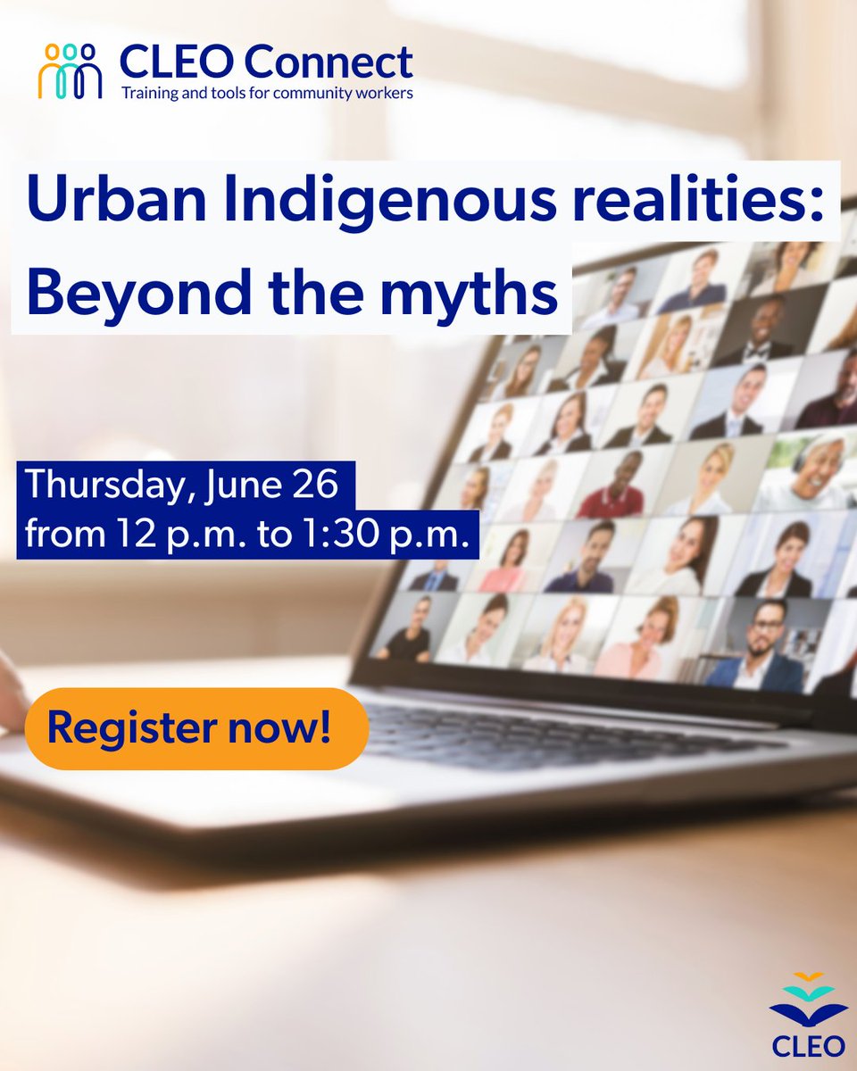 CLEOConnect's tweet image. Close to 88% of Indigenous people in Ontario live in cities. And the contributions they make to urban life are often overlooked, misunderstood, or dismissed. Our upcoming webinar challenges assumptions and invites deeper understanding of this.
Register now ow.ly/gVei50W8xiu