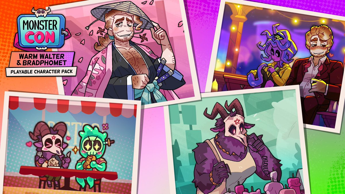 monsterprom's tweet image. NEW DLC: WARM WALTER &amp;amp; BRADPHOMET

By end of this month you’ll be able to get a DLC that adds Warm Walter and Bradphomet as alternative playable characters! 🛏️🐐

Excited? 👀