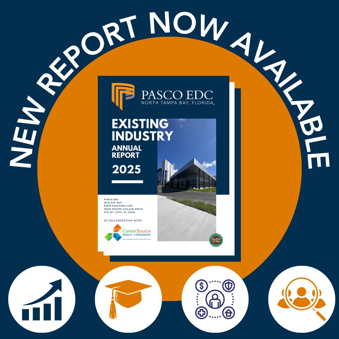 Pasco EDC (@pascoedc) on Twitter photo ๐The 2025 Existing Industry Report is out now!
Pasco EDC collaborated with <a href="/CareerSourcePH/">CareerSource PH</a> to gather information to gain valuable insights from local businesses within Pasco County, Florida. Check out the report to learn more about:
โถ๏ธPasco County Business & Labor Overview ๐The 2025 Existing Industry Report is out now!
Pasco EDC collaborated with <a href="/CareerSourcePH/">CareerSource PH</a> to gather information to gain valuable insights from local businesses within Pasco County, Florida. Check out the report to learn more about:
โถ๏ธPasco County Business & Labor Overview