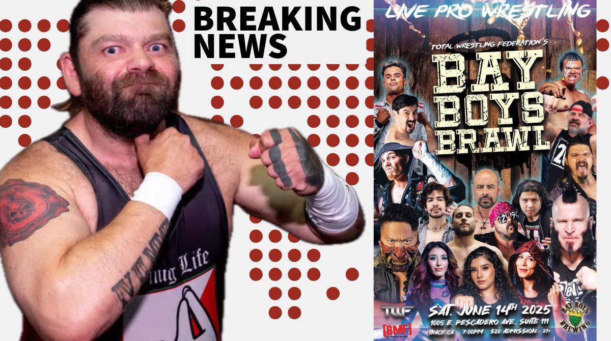 Total Wrestling Federation (@twfwrestling) on Twitter photo The Television Championship Match is now Vinnie Massaro vs David”Asesino”Martinez vs Noah Palma.
TWFBayBoysBrawl
live pro wrestling
Sat June 14
BayBoysBrewing
1005EPescaderoAve, #111
Tracy,CA
7pm
$20
Age 21+
Tix:link/door:
eventbrite.com/e/twf-bay-boys…
<a href="/snoringelbow/">Vinnie Massaro</a> <a href="/PWPlusTV/">ProWrestling+</a> The Television Championship Match is now Vinnie Massaro vs David”Asesino”Martinez vs Noah Palma.
TWFBayBoysBrawl
live pro wrestling
Sat June 14
BayBoysBrewing
1005EPescaderoAve, #111
Tracy,CA
7pm
$20
Age 21+
Tix:link/door:
eventbrite.com/e/twf-bay-boys…
<a href="/snoringelbow/">Vinnie Massaro</a> <a href="/PWPlusTV/">ProWrestling+</a>