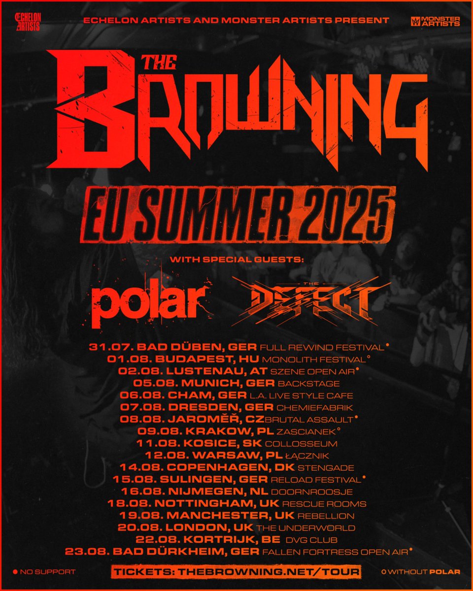 Summer shows in Canada, USA, EU, and UK!

thebrowning.net/tour