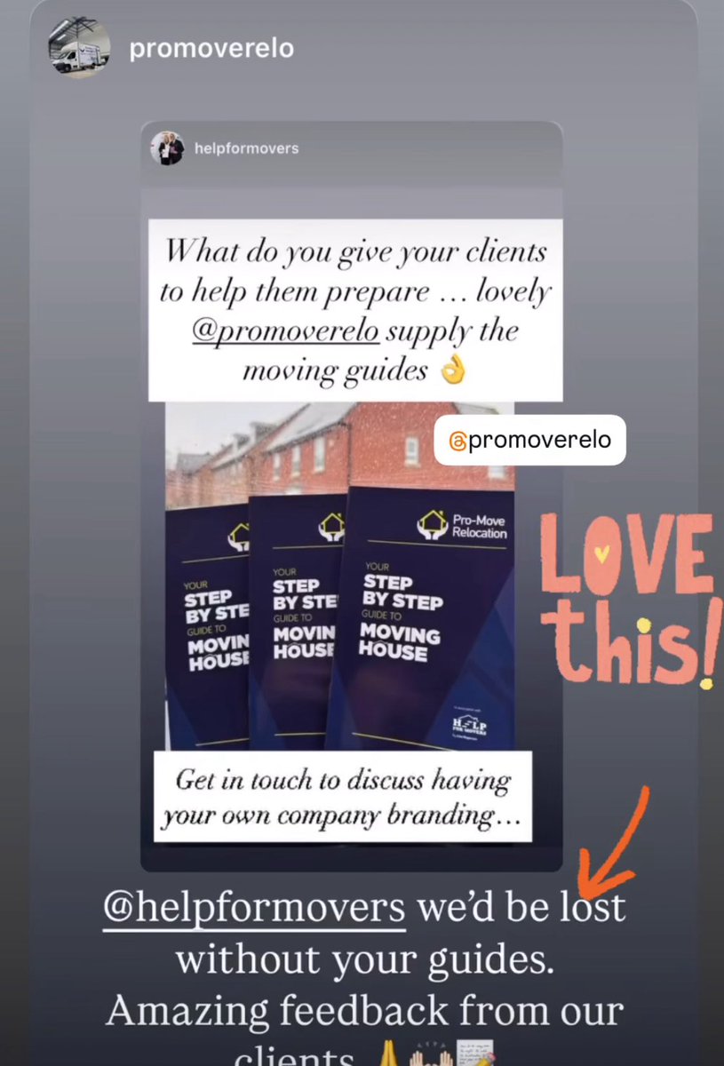 HelpForMovers's tweet image. How gorgeous are these guys … 
Doesn’t it mean even more when your clients rave about your products! 

Thank you #ProMoveRelocation - removals based in #Northamptonshire 

They give the moving guides to help their customers prepare for Moving Day! 

#SBS