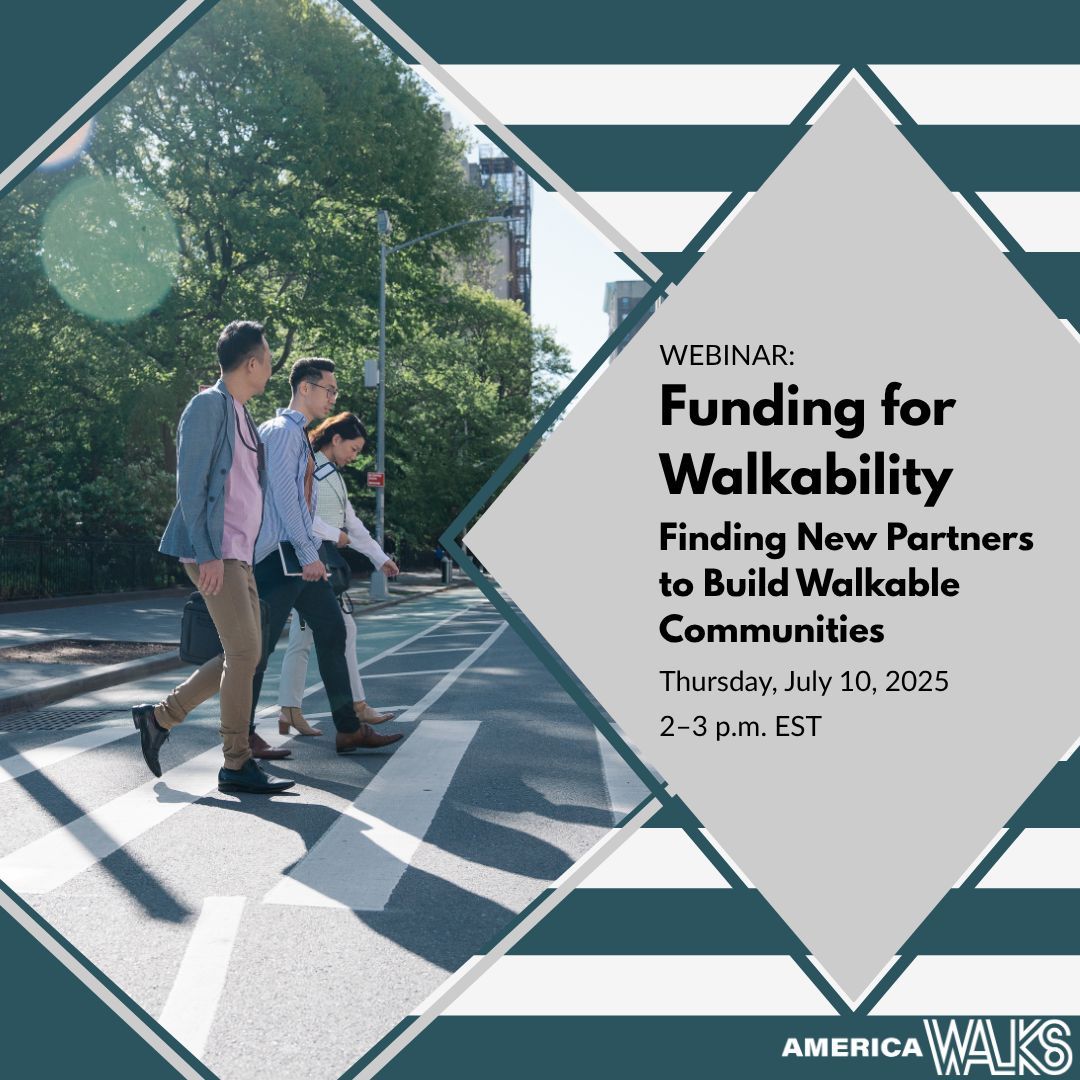 🚶🏾‍♀️July 10 WEBINAR: Walkability is more popular than ever... but finding funding to promote it is a challenge.

Join us for a conversation about the changing mobility funding environment, with a particular emphasis on non-governmental sources ➡️ buff.ly/GlM86p6 #APHN