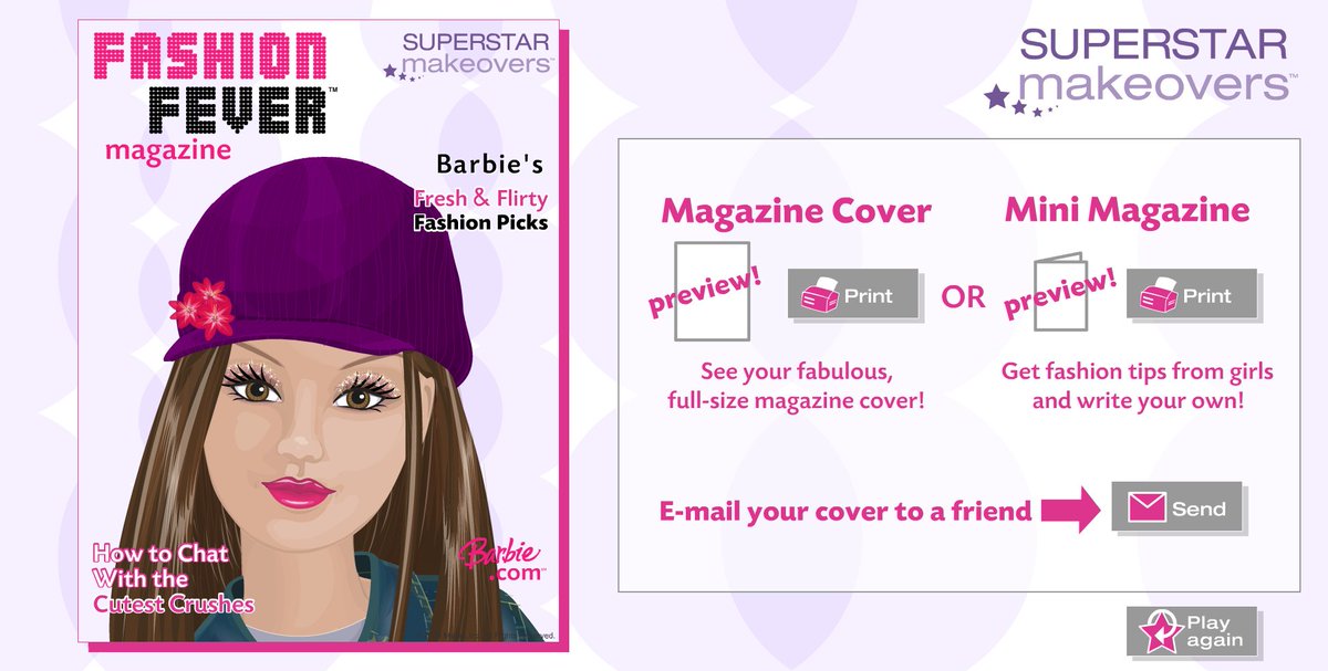 dollcinema's tweet photo. barbie - "superstar makeovers" flash game https://t.co/GVvJmovOxH