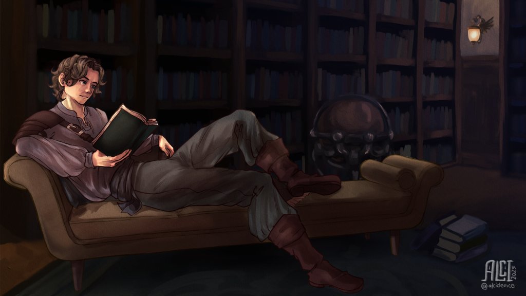 alcidence's tweet image. Omg, I got so hyped over me beginning to stream on my native language that I completely forgot to stare the thing I finally finished after half a depressive year for my friend.
#art #OC #bookcore