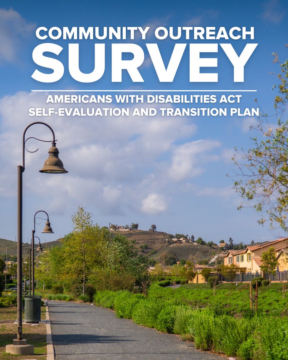 The City of Menifee is conducting a Community Outreach Survey as part of the ADA Self-Evalutation and Transition Plan. 

Please take a few minutes and submit your feedback: linktr.ee/cityofmenifee