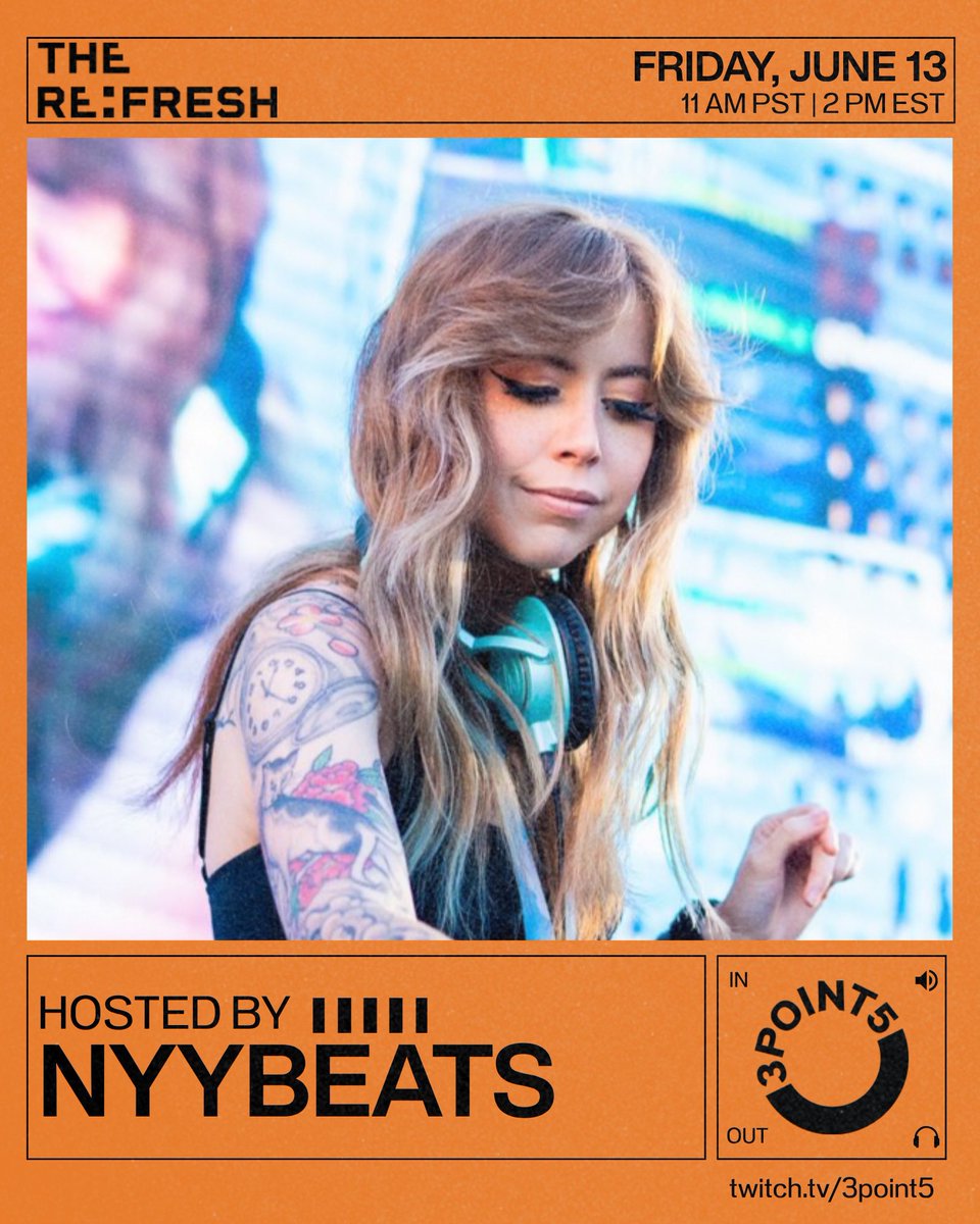 3point5live's tweet image. The dynamic duo of @NyyBeats and @dippedinpoison returns to host The #ReFresh THIS FRIDAY the 13th 👀 Tune in to listen to new music, spin the wheel, discuss industry news and more!

📅 Friday (6/13)
⏰ 11 AM PT | 2 PM ET
🔗 twitch.tv/3point5