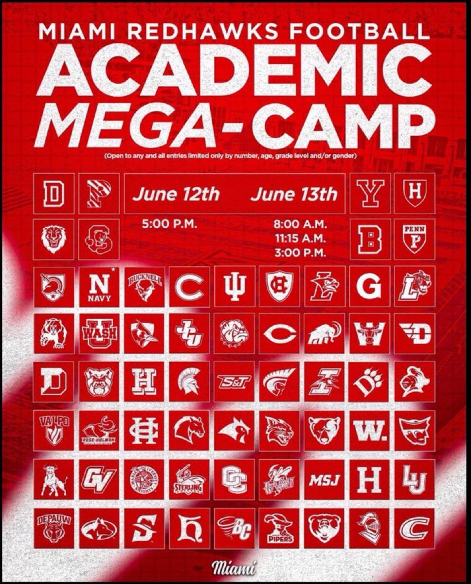 Excited to compete at the Miami Ohio Academic Mega Camp tomorrow in the 3:00 session!
<a href="/phil_jacobs16/">Coach Jacobs 🇺🇸</a> <a href="/CoachRSchwartz/">Robbie Schwartz</a>