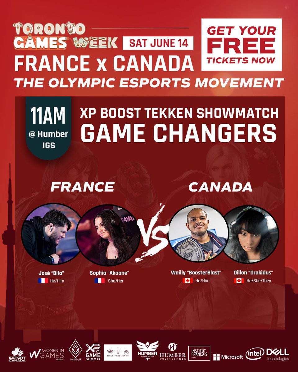Esport Canada (@esport_canada) on Twitter photo 🇫🇷FRANCE vs CANADA 🇨🇦 #TEKKEN8
Don't miss this international showdown brought to you by @esport_canada <a href="/wig_fr/">Women in Games 🇫🇷</a> @incendiumgg @humberesportsgg
🗓️ Saturday, June 14, 2025
🕒11:00am - 12:00pm
📍@humberpoly downtown
🎟️rb.gy/rdjhdy 🇫🇷FRANCE vs CANADA 🇨🇦 #TEKKEN8
Don't miss this international showdown brought to you by @esport_canada <a href="/wig_fr/">Women in Games 🇫🇷</a> @incendiumgg @humberesportsgg
🗓️ Saturday, June 14, 2025
🕒11:00am - 12:00pm
📍@humberpoly downtown
🎟️rb.gy/rdjhdy