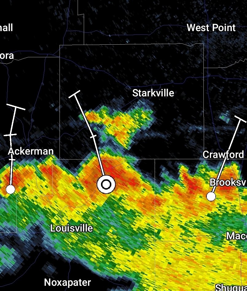 A line of storms will soon push through our area. Strong winds are possible.