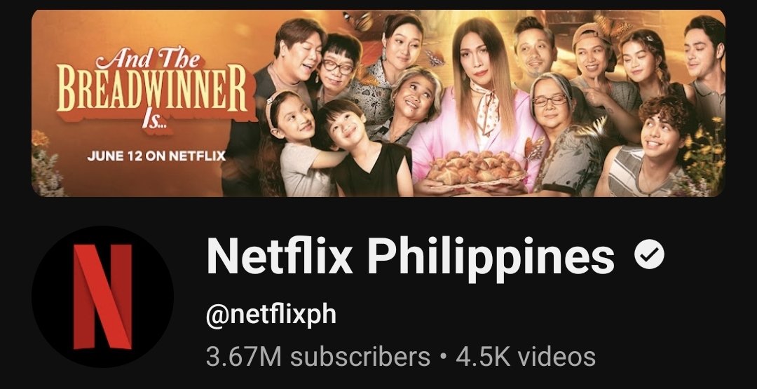 ViceIonOFC's tweet photo. Netflix Philippines' Youtube banner is #AndTheBreadwinnerIs! 🍞🏆 Watch it now on Netflix! #ViceGanda https://t.co/BDzG1paPMx