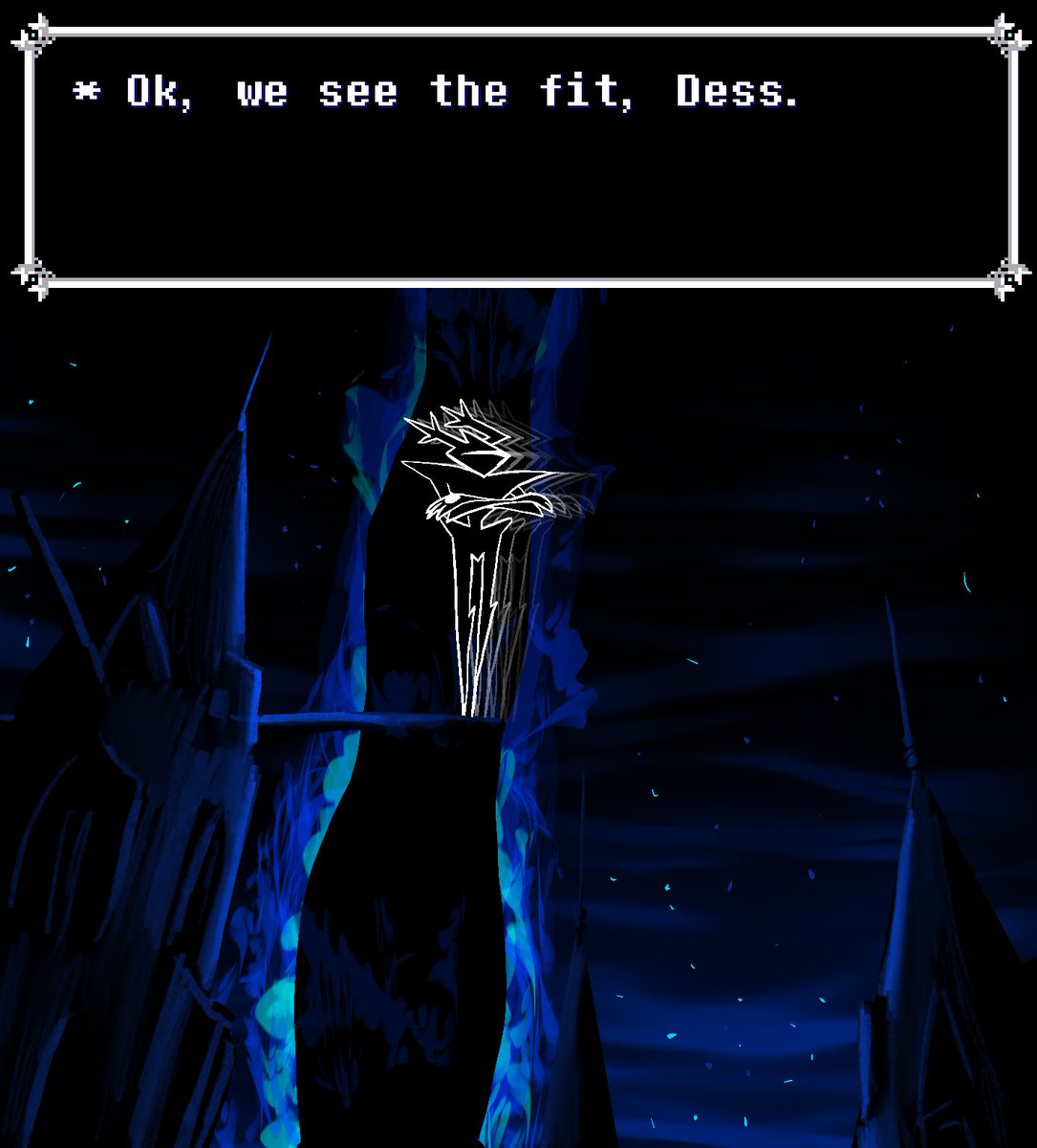 //Deltarune spoilers 
I see Dess attended the Piccolo School of Aura-Farming
#DELTARUNE #theroaringknight #Dess