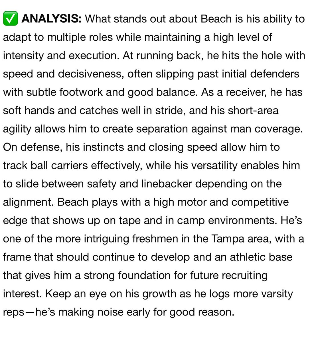 Brody Beach (@beach_3_) on Twitter photo Thanks for the write up on top performers at UF Camp <a href="/sixstarfootball/">Six Star Football | PLUS+</a> <a href="/GatorsFB/">Florida Gators Football</a> <a href="/FSUFootball/">FSU Football</a> <a href="/Rivals/">Rivals</a> <a href="/RivalsFriedman/">Adam Friedman</a> <a href="/ttjharden8/">Tyler Harden</a> <a href="/CNee247/">Chris Nee</a> <a href="/Andy_Villamarzo/">Andy Villamarzo</a> <a href="/PrepRedzoneFL/">Prep Redzone Florida</a> <a href="/RealNews102/">Drew Johnson</a> Thanks for the write up on top performers at UF Camp <a href="/sixstarfootball/">Six Star Football | PLUS+</a> <a href="/GatorsFB/">Florida Gators Football</a> <a href="/FSUFootball/">FSU Football</a> <a href="/Rivals/">Rivals</a> <a href="/RivalsFriedman/">Adam Friedman</a> <a href="/ttjharden8/">Tyler Harden</a> <a href="/CNee247/">Chris Nee</a> <a href="/Andy_Villamarzo/">Andy Villamarzo</a> <a href="/PrepRedzoneFL/">Prep Redzone Florida</a> <a href="/RealNews102/">Drew Johnson</a>