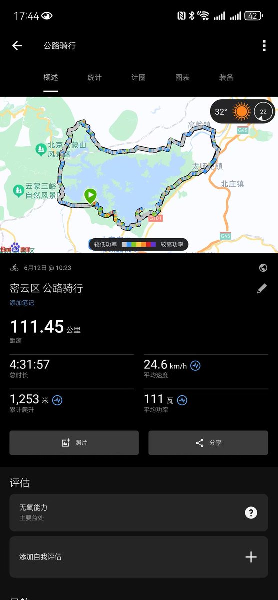 Lk6Y0's tweet photo. 休息不闲着之密云水库
​今年首个100km
​第一次4+2
​第一次环密云水库
​（走错了好多路，最后可能是因为岁数大了体力有点跟不上了，还是缺练。）#北京 https://t.co/JrIz33Sagk