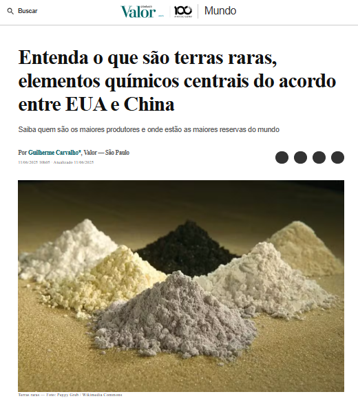 ErikaMdaVeiga's tweet image. Terras raras no centro das negociações China/EUA.🇨🇳🇺🇸🇬🇧🏴‍☠️
Terras raras e minérios em geral no âmago das pretensões europeias no Mercosul.🇪🇺🏴‍☠️

Tempos de recordar Ernesto Geisel🏆 e a Nacionalização da mineração no Brasil, em 1988.❤️🇧🇷
&amp;gt;&amp;gt;