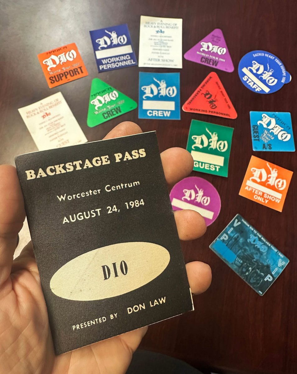 Our collection of vintage DIO passes in the archive goes back over 40 years of touring. We’ve decided to offer these for sale in the official DIO store. These are real vintage passes, *not* reproductions! 3 pass-packs available. USA orders only, Shop here: officialronniejamesdiowebstore.com