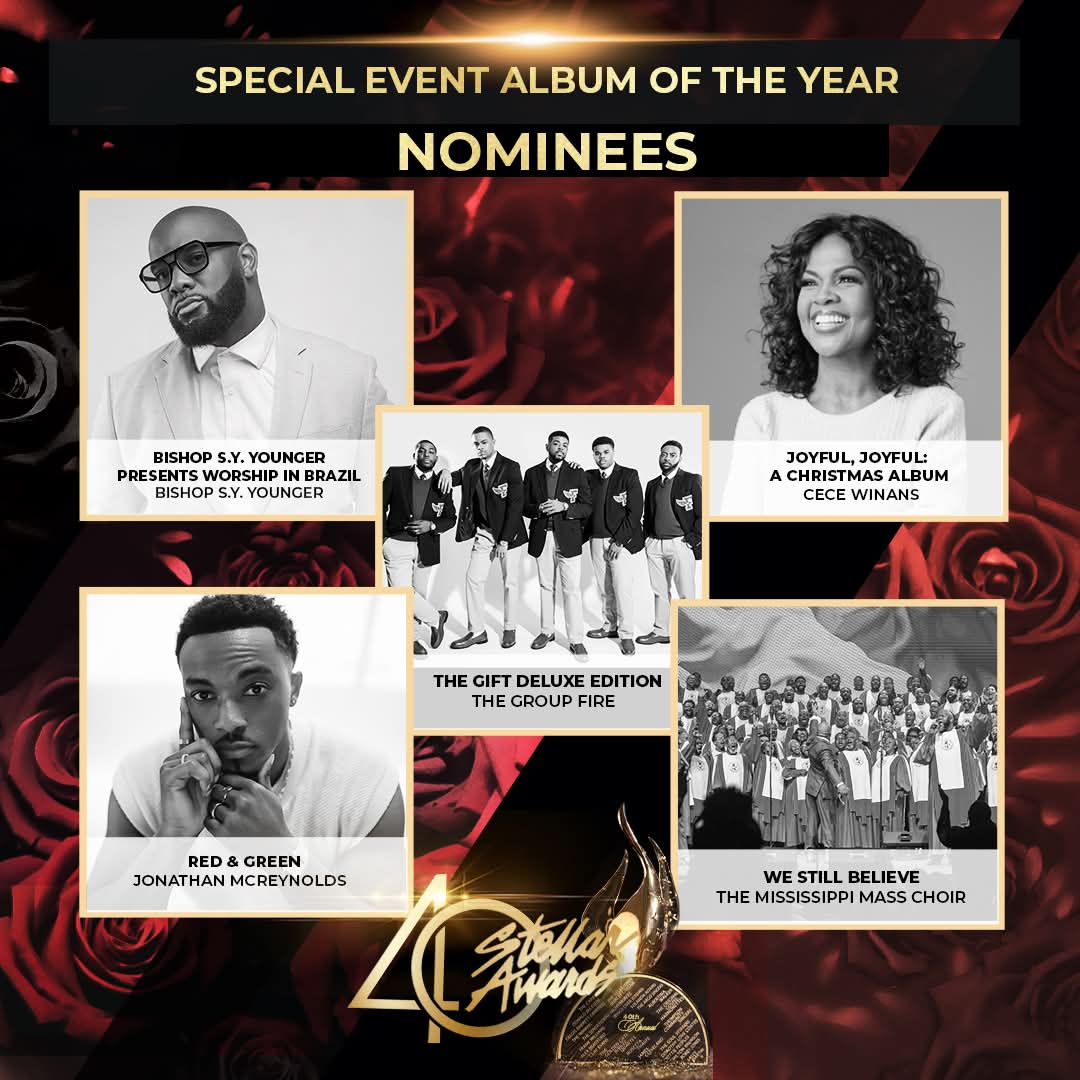 TheStellars's tweet image. And @TheStellars nominees are... #swipe for #nominee reveal. 👏Congratulations to all #ContempAlbum #PraiseWorshipAlbum #SpecialEventAlbum #Producer #thestellars #stellarawards
Visit stellarawards.com for the full list of nominees. SAGMA Pre-Sale tickets on sale now!