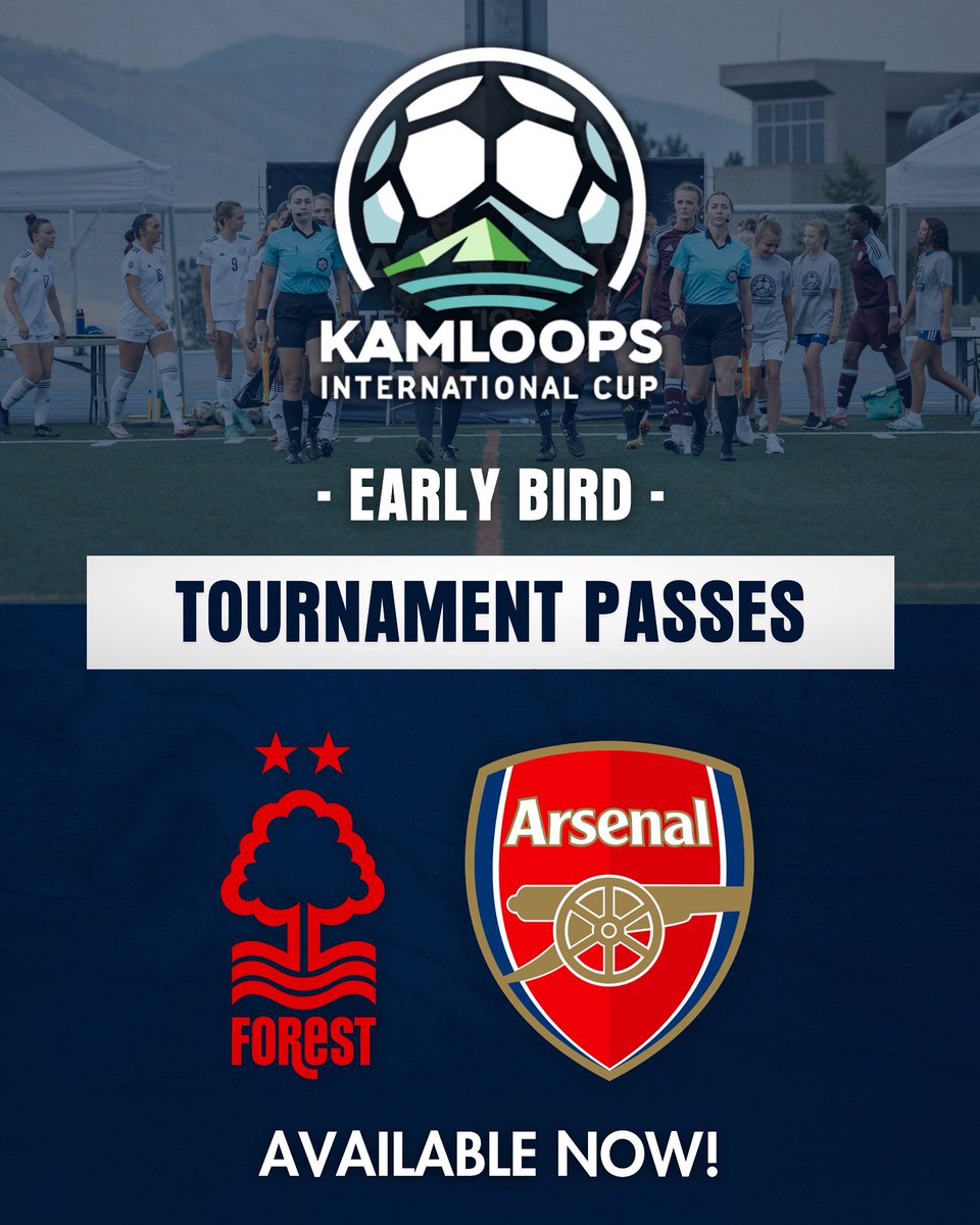 kamloopsintcup's tweet image. Early Bird Tournament Passes are Available Now, get your’s now for the hottest event of the summer☀️Click the link below or the link in our bio! 🎟️⚽️
2ly.link/27eZt
#KamloopsInternationalCup #KIC #KamloopsUnitedFC #ExploreKamloops