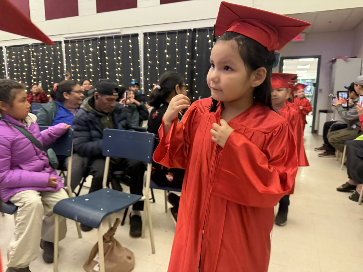 AnthonyGermain's tweet image. Probably the most adorable graduation ceremony I’ve ever seen. Congrats to Kindergarten grads at Mushuau Innu Natuashish School. Class of ‘25.
