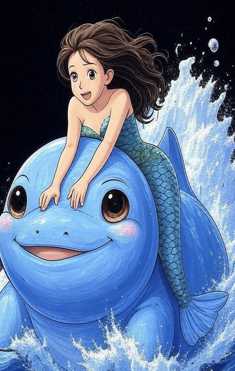 OrangeGolfer72's tweet photo. 聡明な女の子が海獣の背中に乗って海を越えていく姿を想像したらこんな感じ？
#ユアアド　#dreamingtime https://t.co/xAOjKqysxC