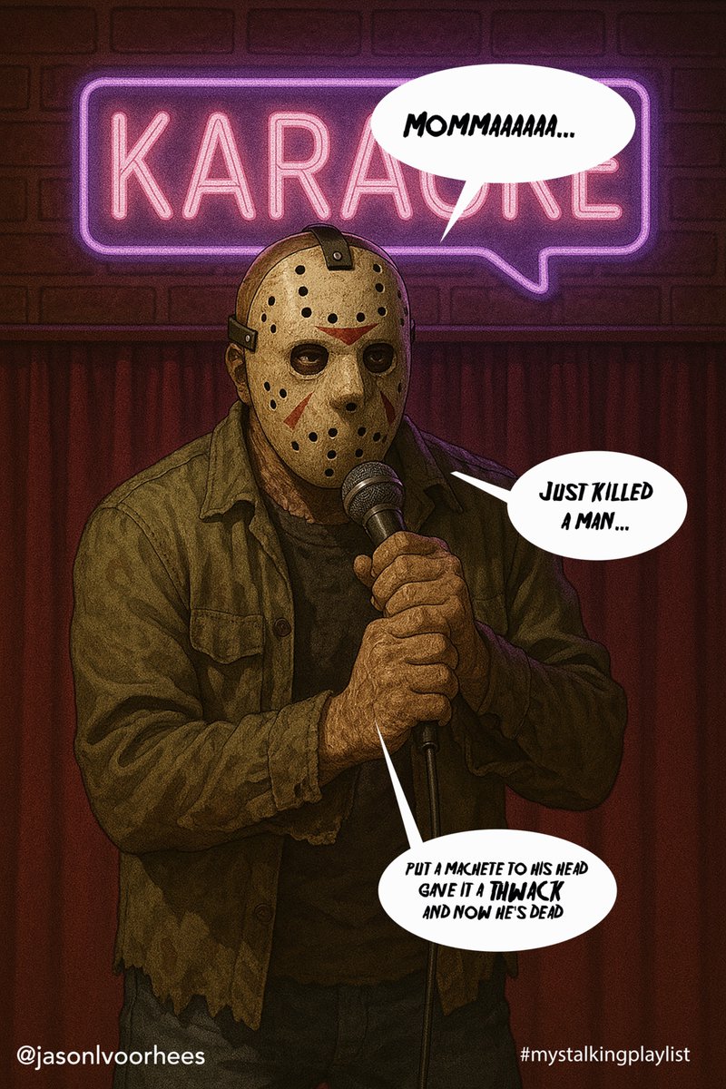 Only 5 hours until my birthday.  I'm pre-slaying at Krystal Lake Karaoke and killin' it.  #mystalkingplaylist #FridayThe13th #stalkward #slashtag