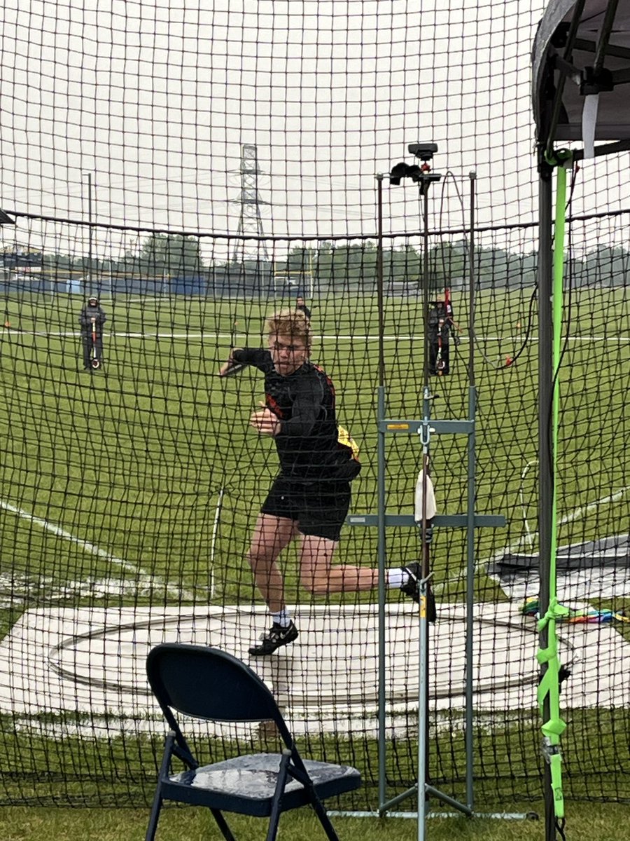 Busse shows great focus in miserable conditions throwing near his PR and just missing finals. He had a great season!!